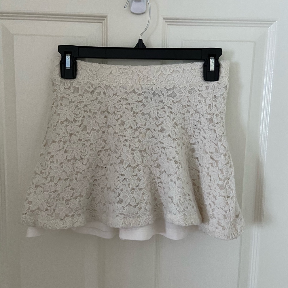 White mini skirt